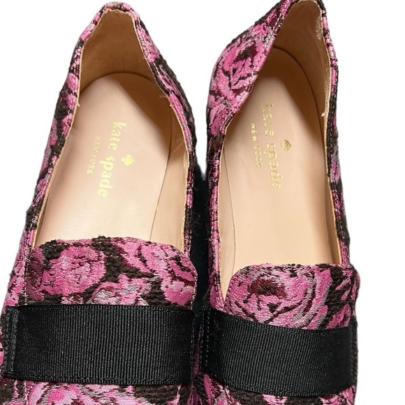 Kate Spade Corina Floral Brocade Loafers Pink Roses Size 6M - Picture 12 of 13